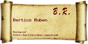 Bertics Ruben névjegykártya